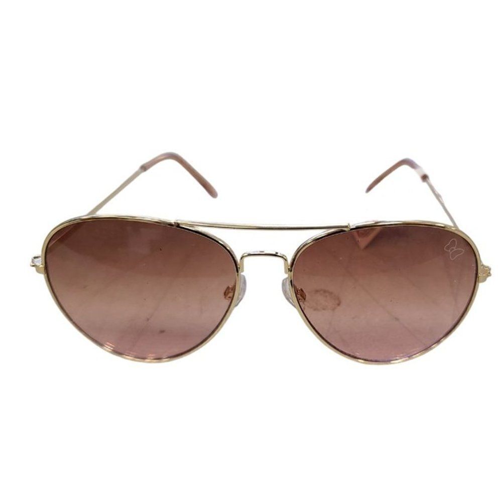 Disney Minnie Mouse Aviators Rose Lenses Gold Rim For Women's